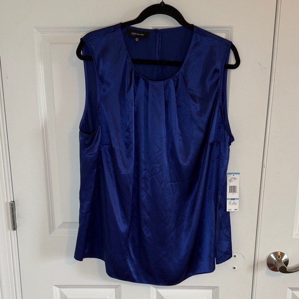 NWT Jones New York Women's Blue Sleeveless Top 20W